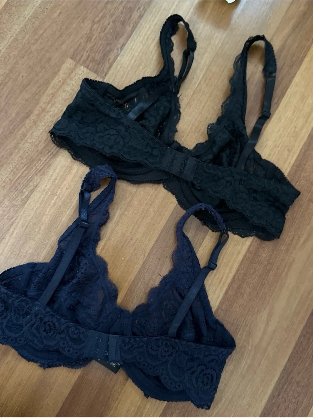 Lace Underwire Bra - Black & Navy Blue